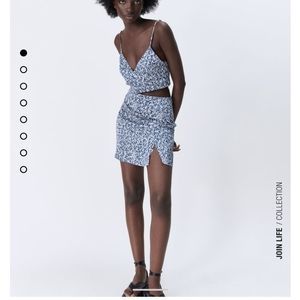 NWT ZARA FLORAL PRINTED MINI SKIRT SET 🔥